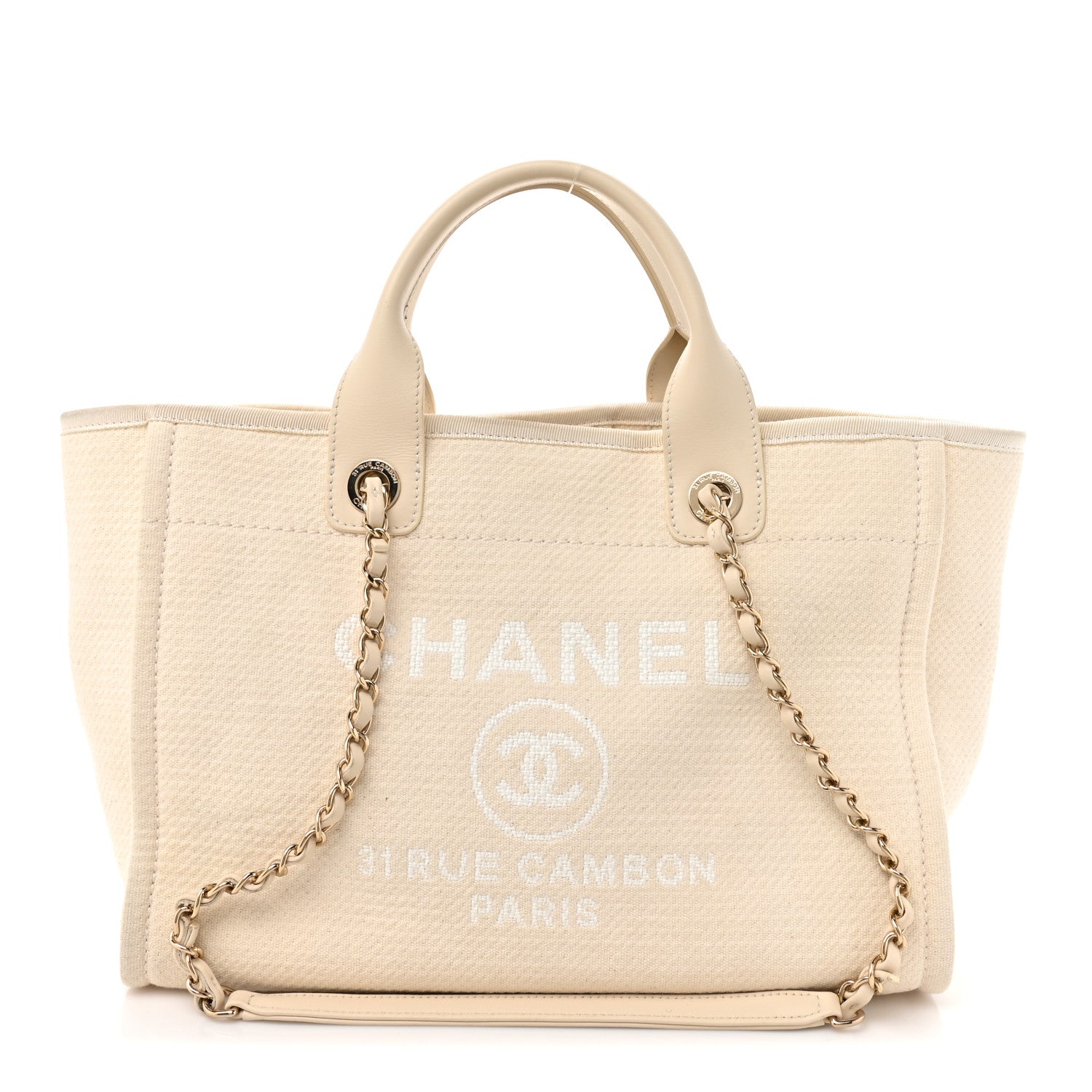 Chanel Mixed Fibers Small Deauville Tote White 1 of 19