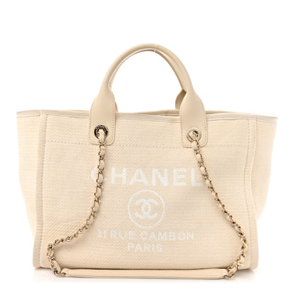 Chanel Mixed Fibers Small Deauville Tote White 1 of 19
