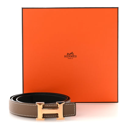Hermes Swift Epsom 24mm Mini H Belt 75 Black Etoupe 6 of 6