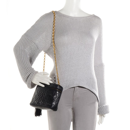 Chanel Lambskin CC Tassel Shoulder Bag Black 2 of 7