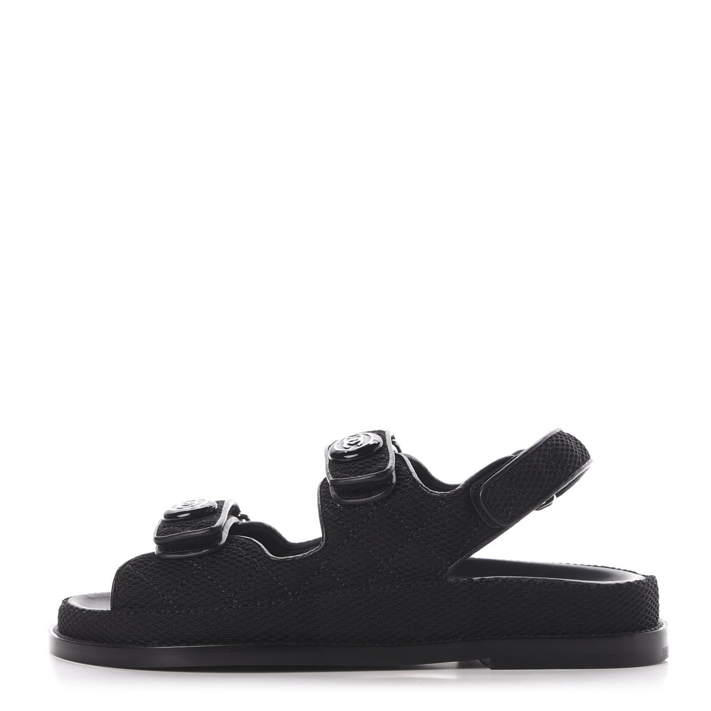 Fabric Velcro Dad Sandals 36 Black