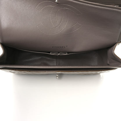 Chanel Patent Calfskin Quilted Maxi Double Flap Grey 5 of 10