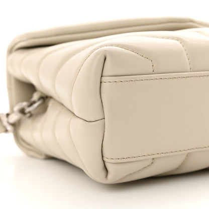 Saint Laurent Calfskin Y Quilted Monogram Toy Loulou Crossbody Bag Crema Soft 9 of 13