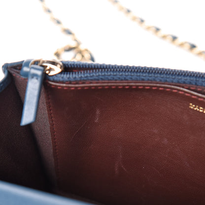 Chanel Lambskin Quilted Trendy CC Wallet On Chain WOC Blue 21 of 21