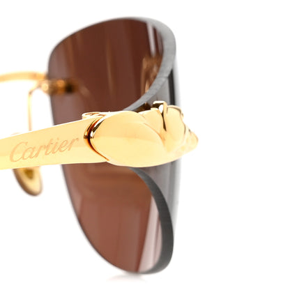 Cartier Metal Panthere De Cartier Rimless Sunglasses Gold 13 of 14