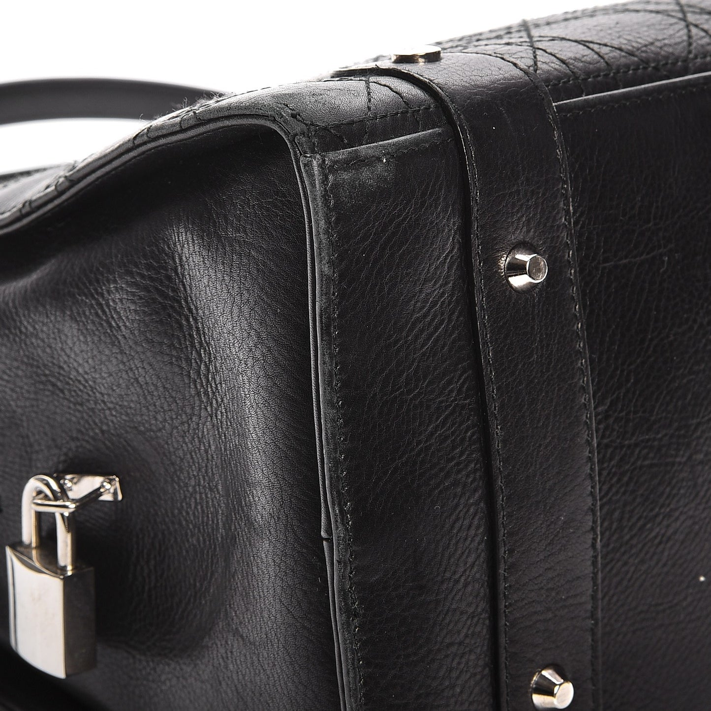 Calfskin Cannage Stitched Large East West Lady Dior Black