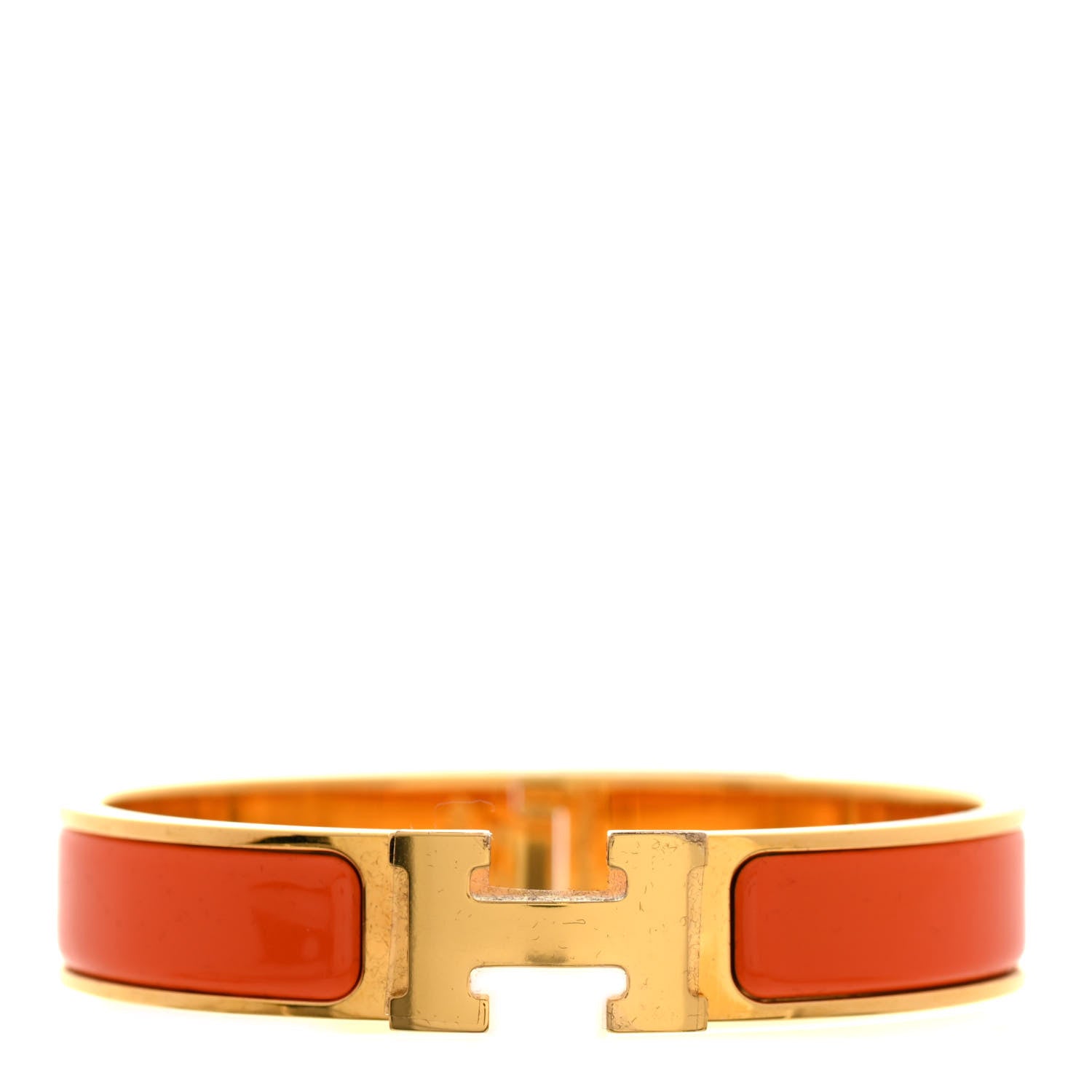 Hermes Enamel Narrow Clic Clac H Bracelet PM Orange 1 of 6