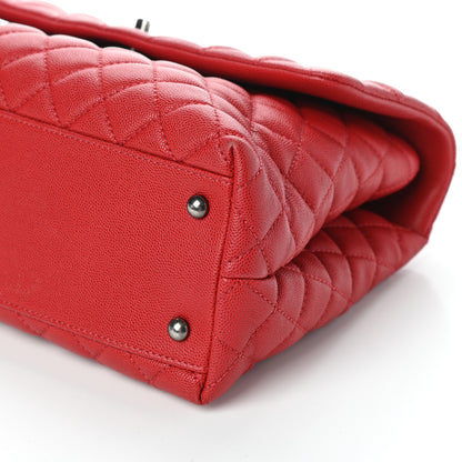 Chanel Caviar Quilted Medium Coco Handle Flap Dark Red 10 of 10