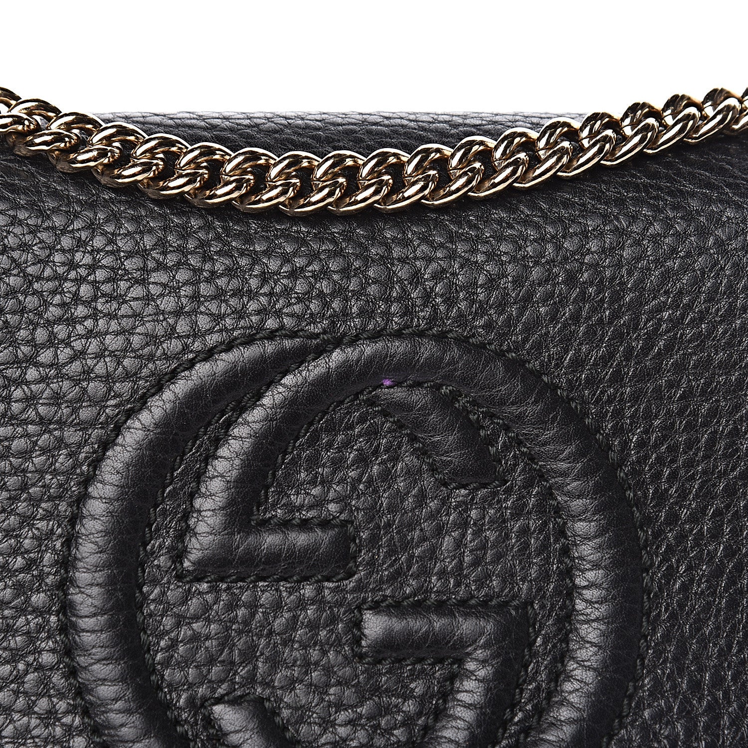 Gucci Pebbled Calfskin Small Soho Flap Crossbody Black 10 of 13
