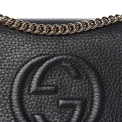 Gucci Pebbled Calfskin Small Soho Flap Crossbody Black 10 of 13
