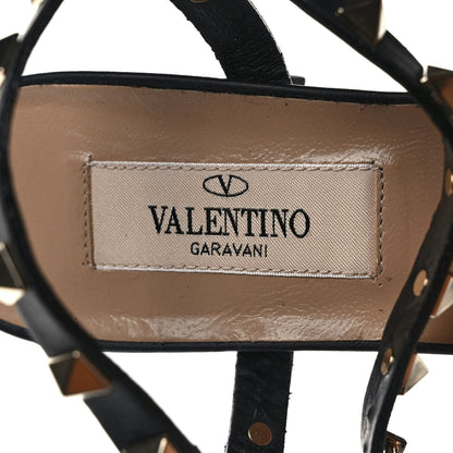 Valentino Garavani Calfskin Rockstud 60mm City Sandals 35.5 Black 7 of 7
