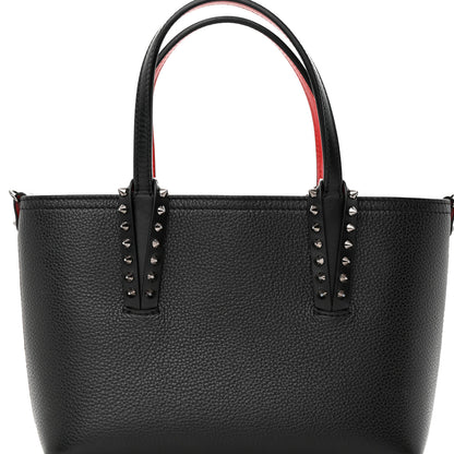 Christian Louboutin Calfskin Spikes Mini East West Cabata Tote Black 8 of 14