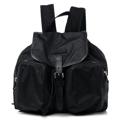 Gucci Nylon Monogram Medium Light Single Buckle Backpack Black 1 of 13