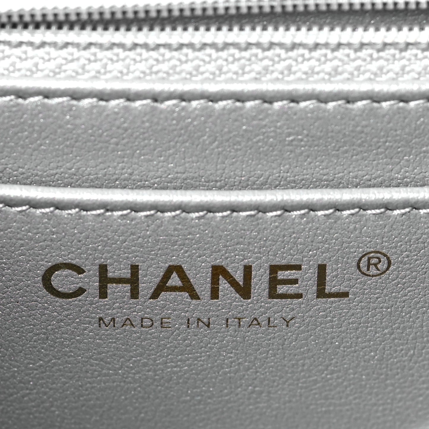 Metallic Lambskin Quilted Mini Strass On Top Flap Silvery