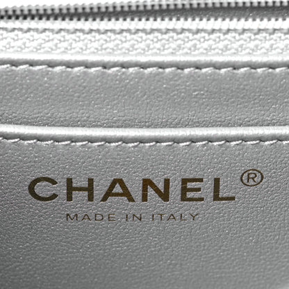 Chanel Metallic Lambskin Quilted Mini Strass On Top Flap Silvery 6 of 10