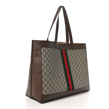 Gucci GG Supreme Monogram Web Ophidia Tote Brown 4 of 11