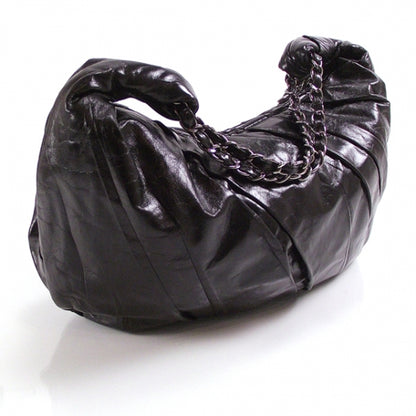 Chanel Leather Pleated Hobo Black 3 of 11