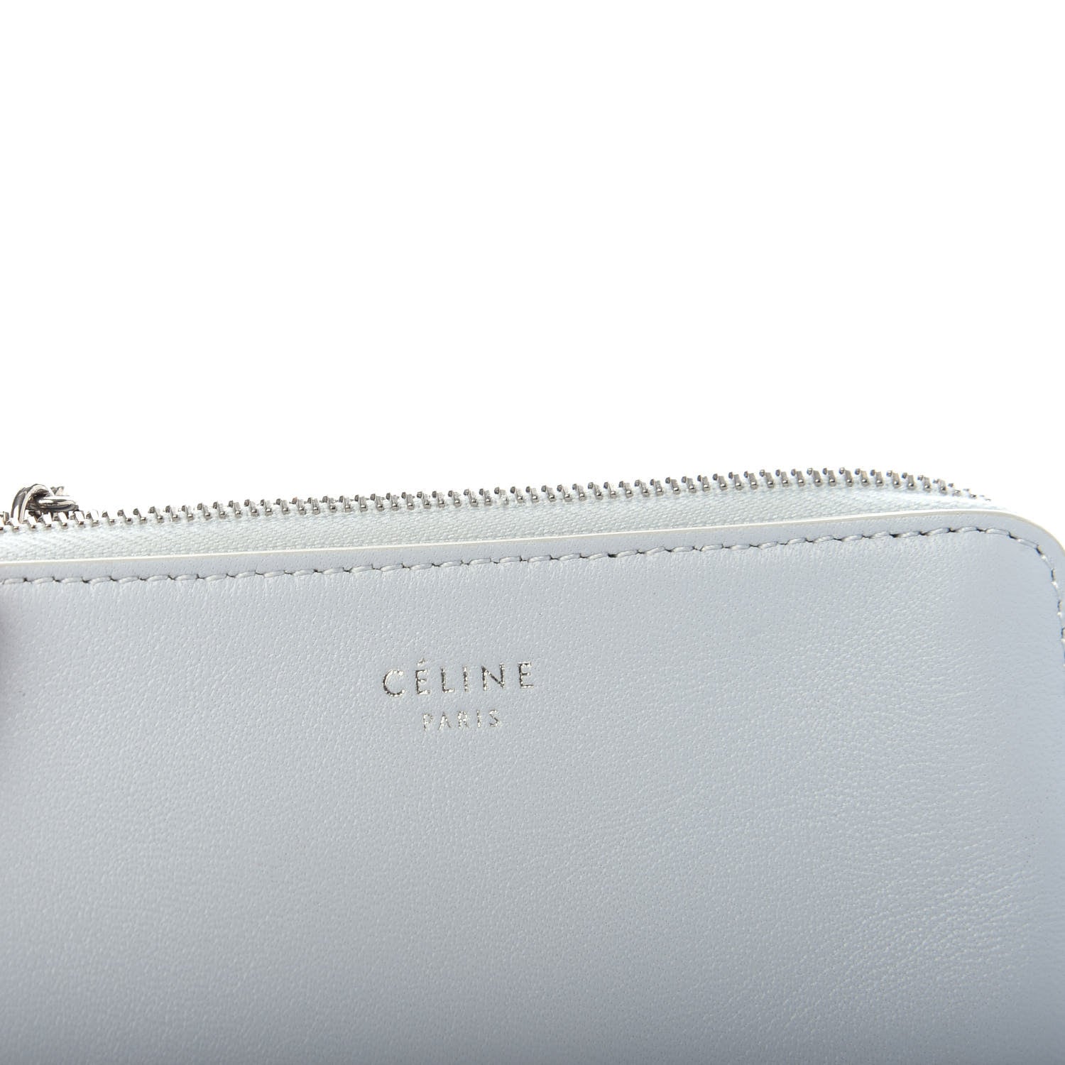 Celine Lambskin Bi-Color Solo Coin Card Case Blue Grey 6 of 9