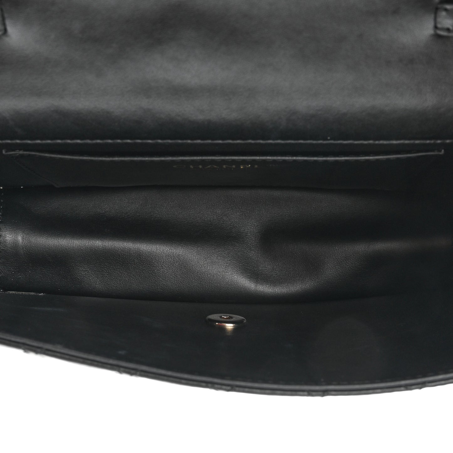 Lambskin Quilted Fantasy Pearl Flap Black