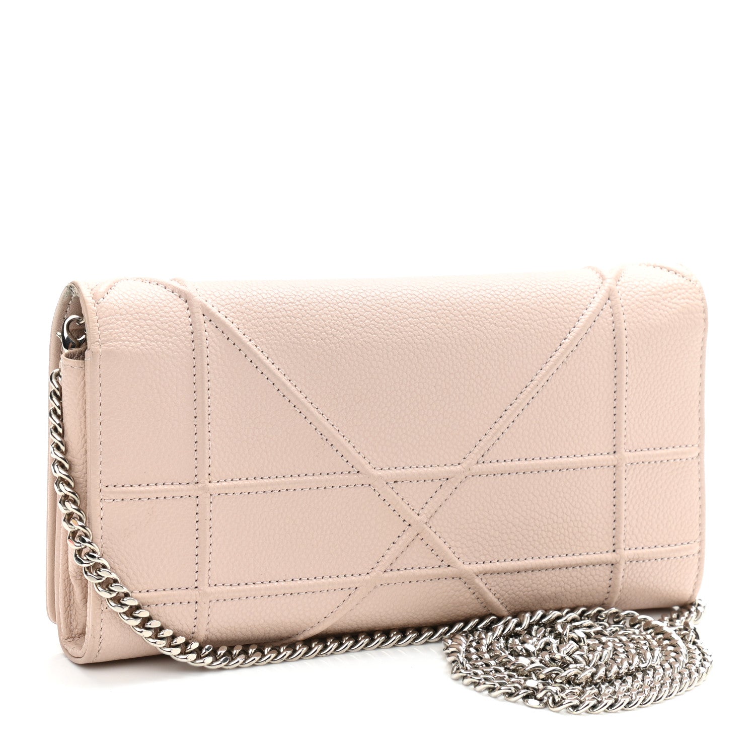 Christian Dior Grained Calfskin Diorama Wallet on Chain Pouch Rose Poudre 3 of 14