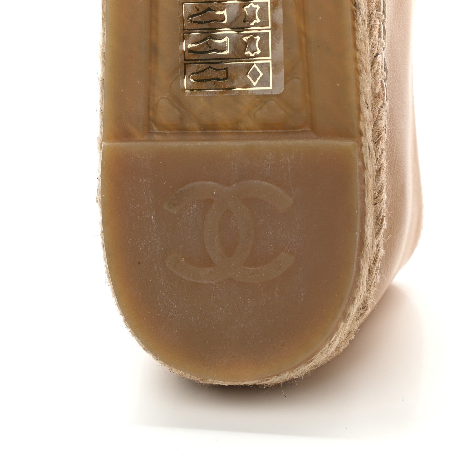 Chanel Lambskin CC Espadrilles 39 Beige Black 8 of 11