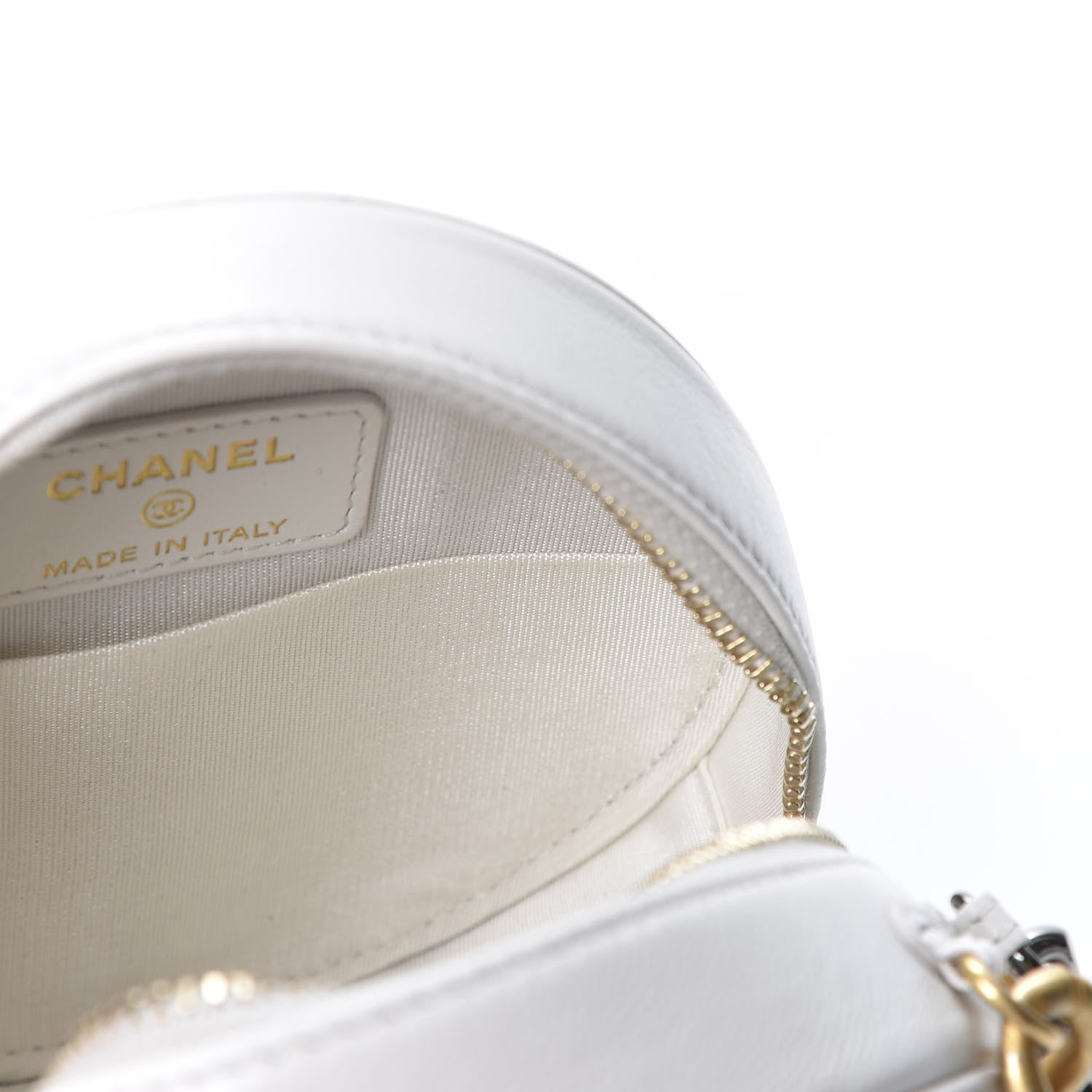 Chanel Goatskin Quilted 19 Round Clutch With Chain White 4 of 8