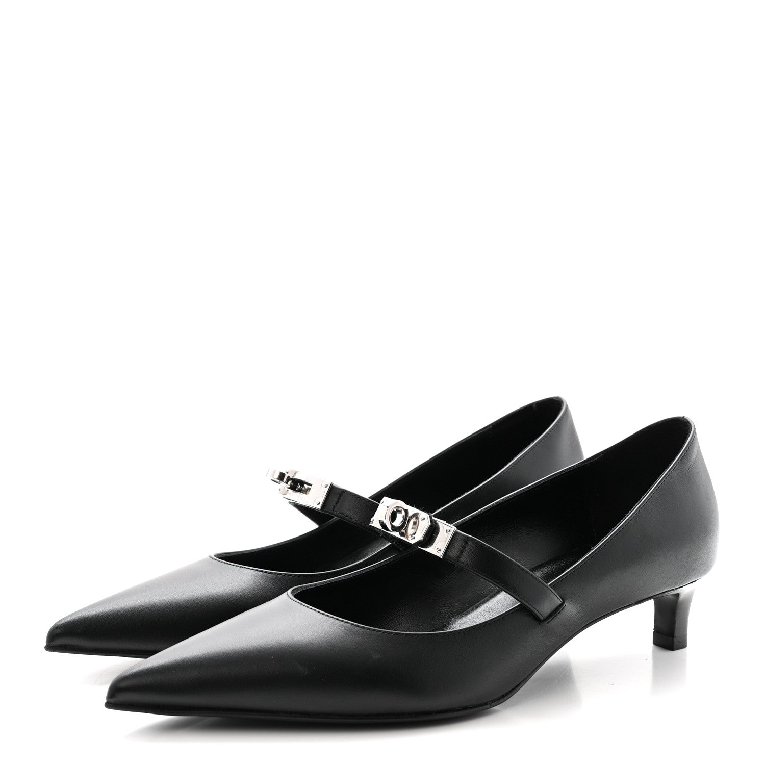 Hermes Calfskin Kiara 40 Pumps 36 Black 4 of 9