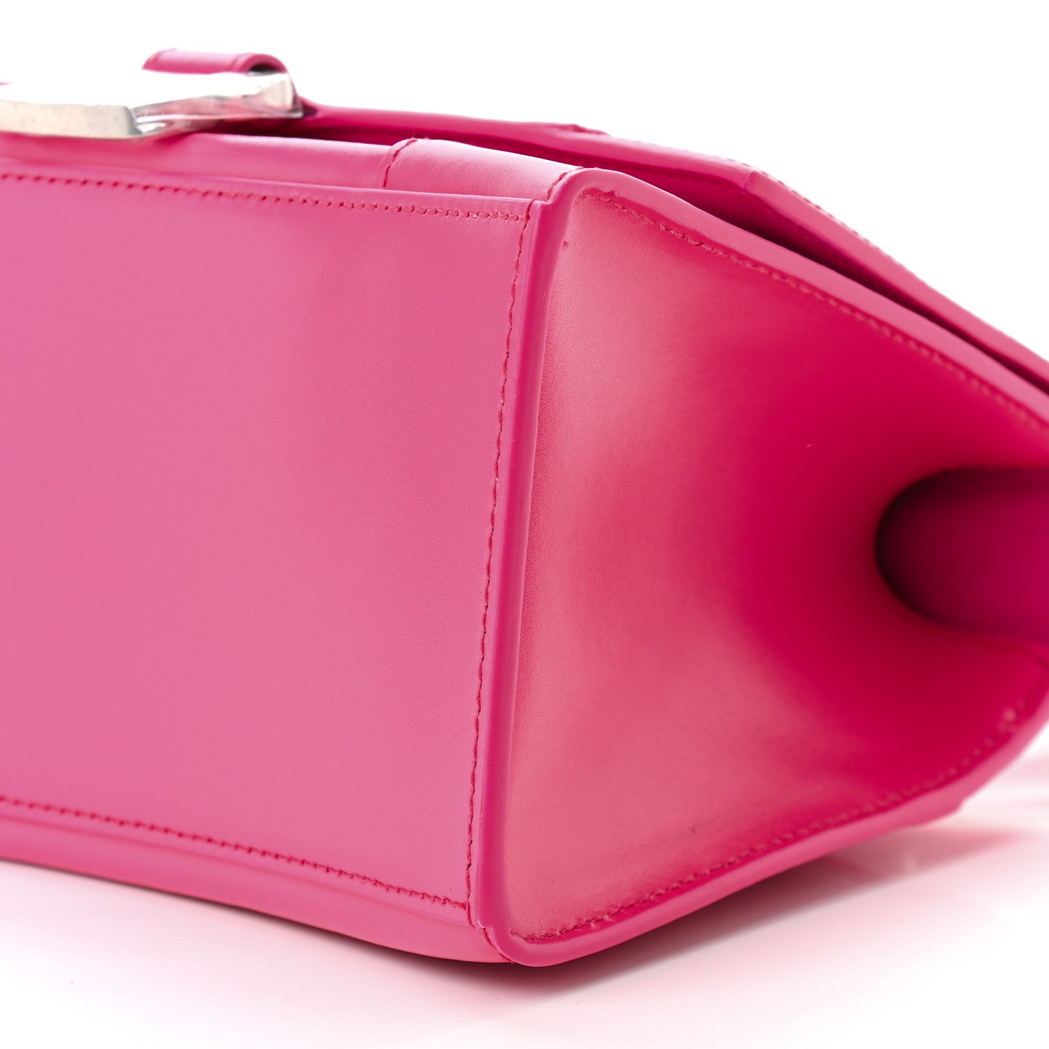 Balenciaga Shiny Box Calfskin Small Hourglass Top Handle Bag Acid Fuchsia 8 of 8
