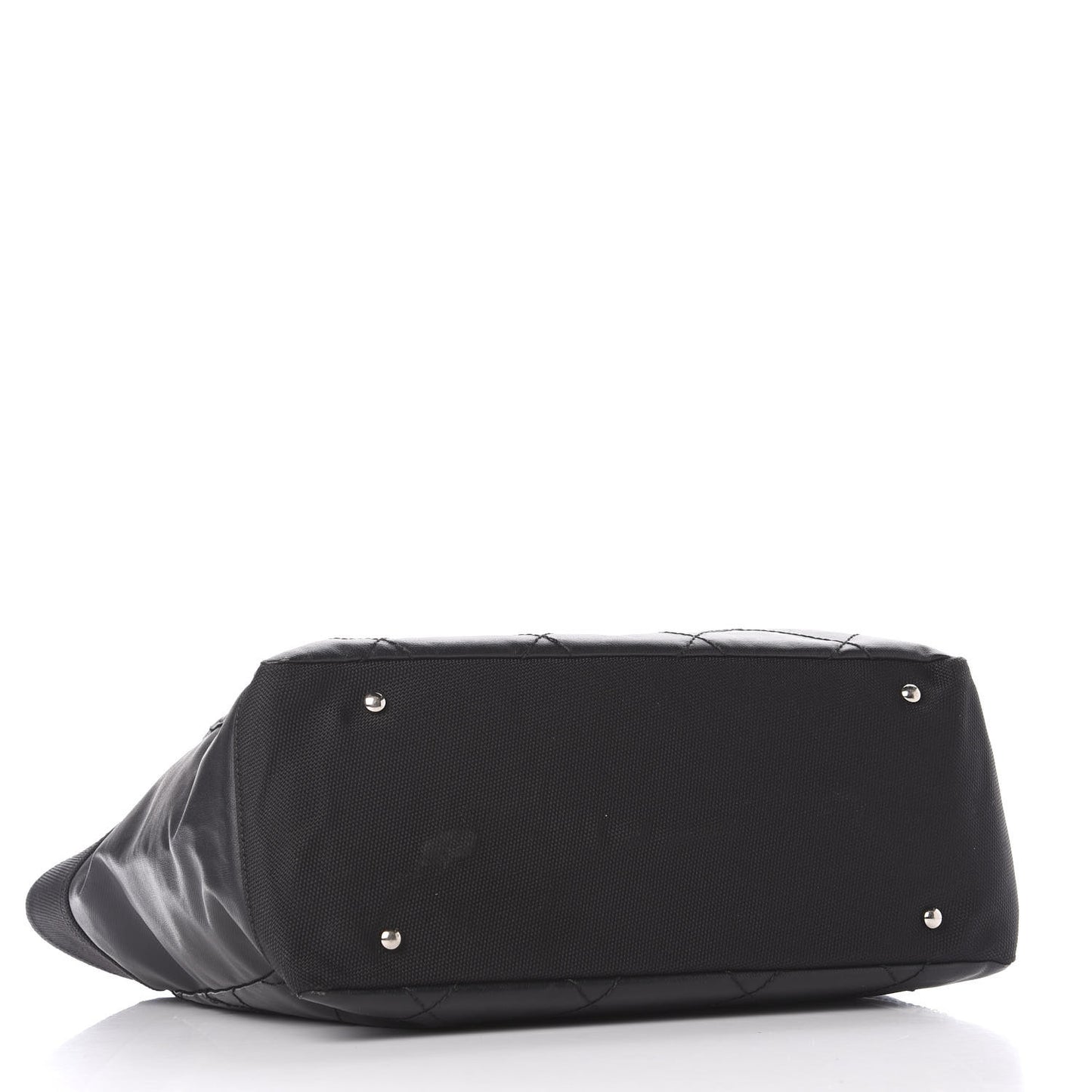 Coated Canvas Quilted Large Paris Biarritz Tote Black