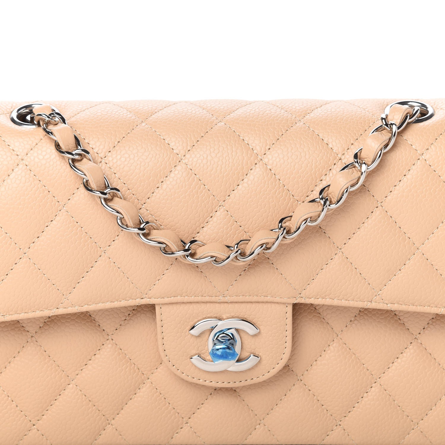 Chanel Caviar Quilted Small Double Flap Beige 10 of 11