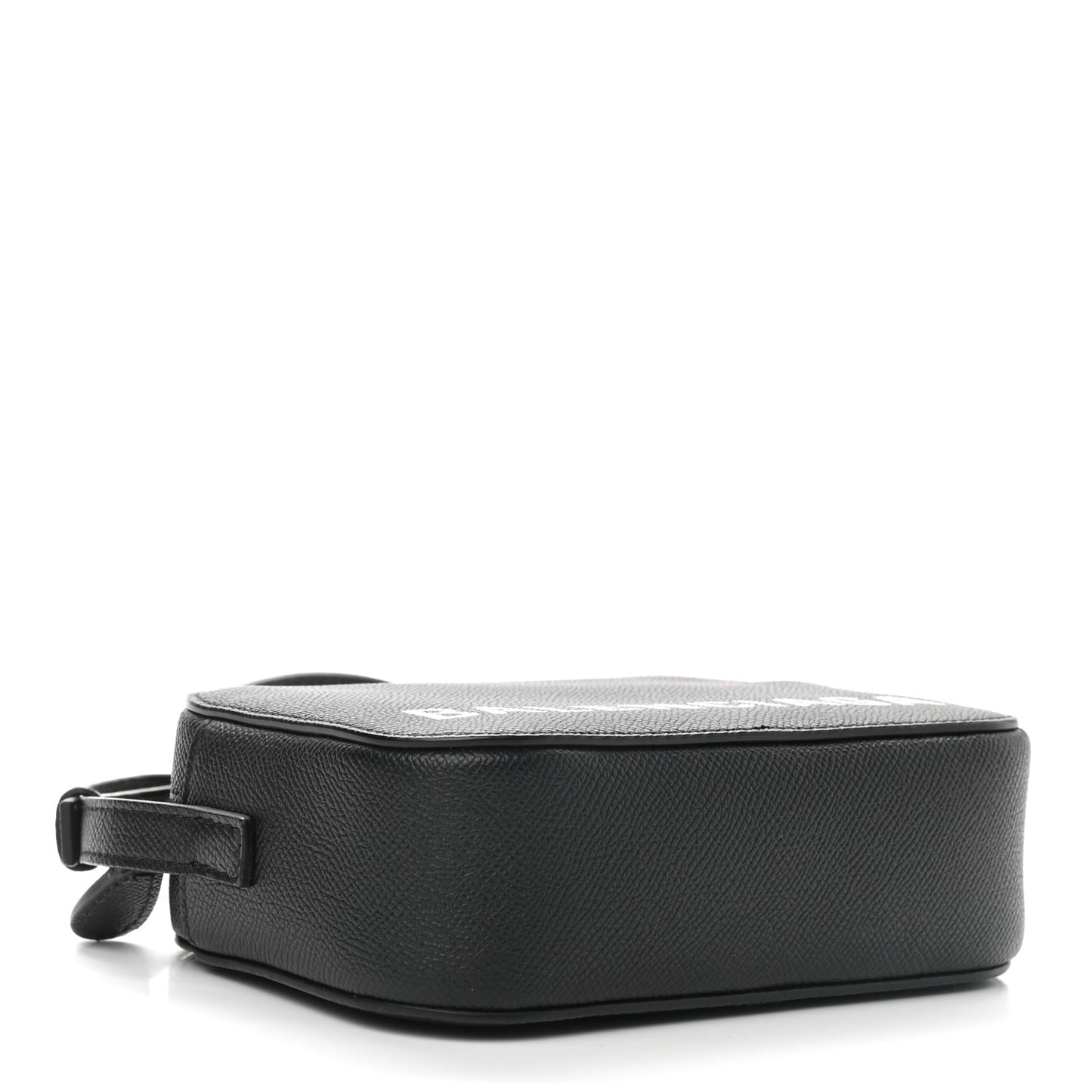 Signature Grained Calfskin Logo XS Ville Camera Bag Black White