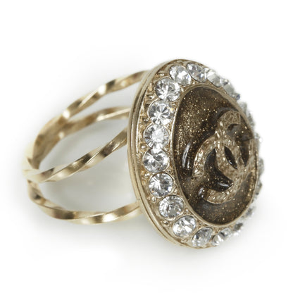 Chanel Crystal CC Coco Loves You Locket Ring Gold 7 1 of 8