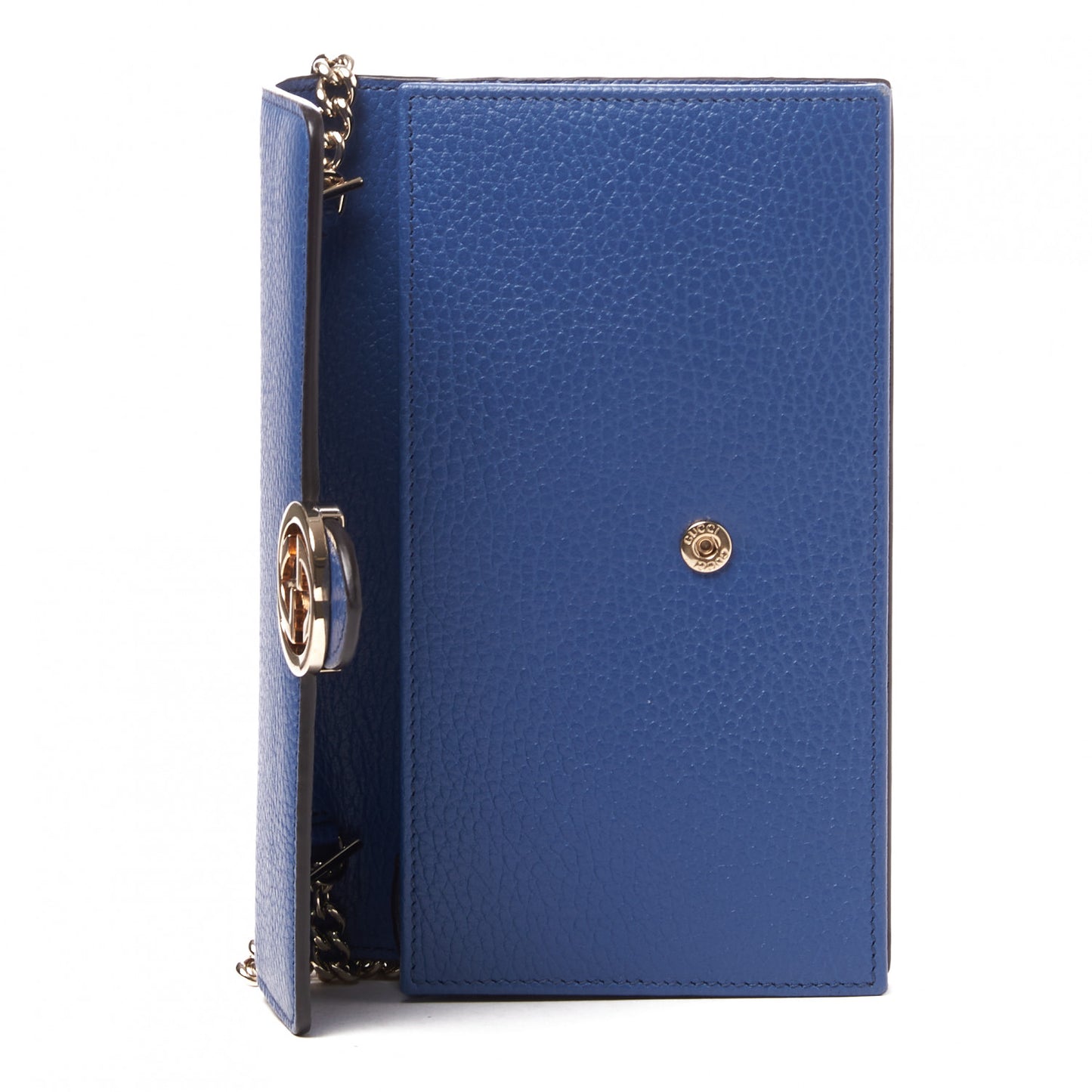 Dollar Calfskin Interlocking G Chain Wallet Caspian
