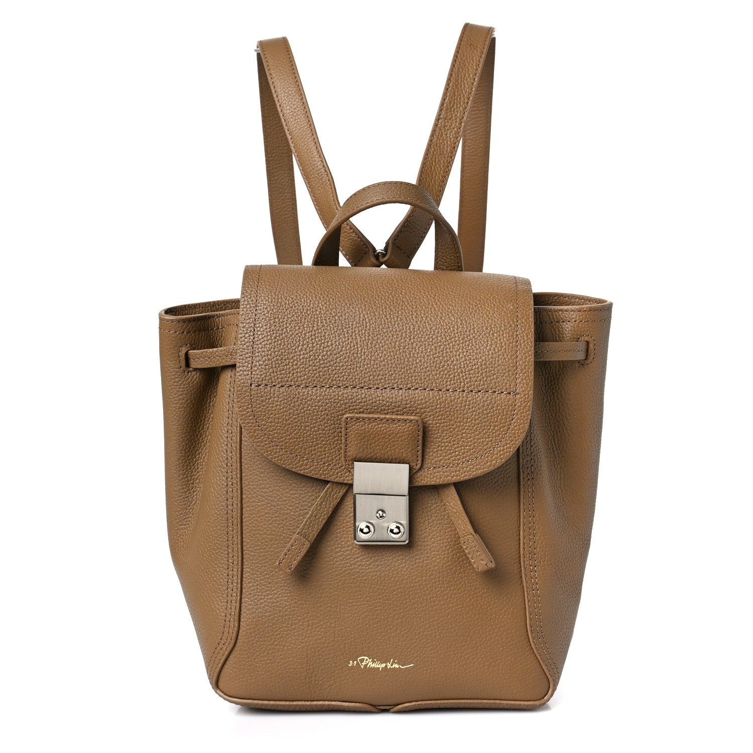 3.1 Phillip Lim Pebbled Calfskin Pashli Backpack Tan 1 of 9
