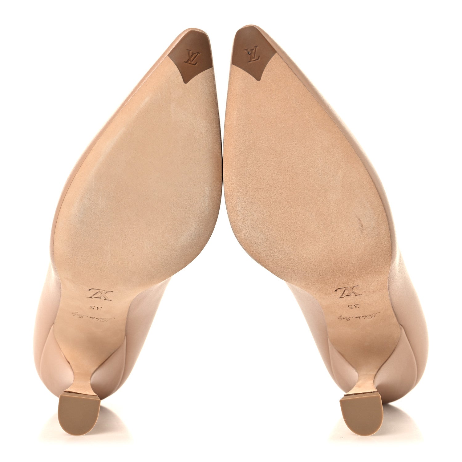 Louis Vuitton Lambskin Sparkle Pumps 35 Nude 6 of 8