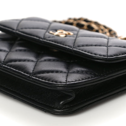 Chanel Lambskin Quilted Pearl Crush Clutch With Chain Black 11 of 12