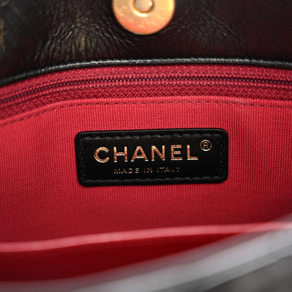 Chanel Shiny Crumpled Calfskin Quilted Wavy CC Hobo Black 6 of 11