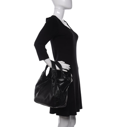 Valentino Garavani Crinkled Canvas Small Nuage Bow Hobo Black 2 of 10