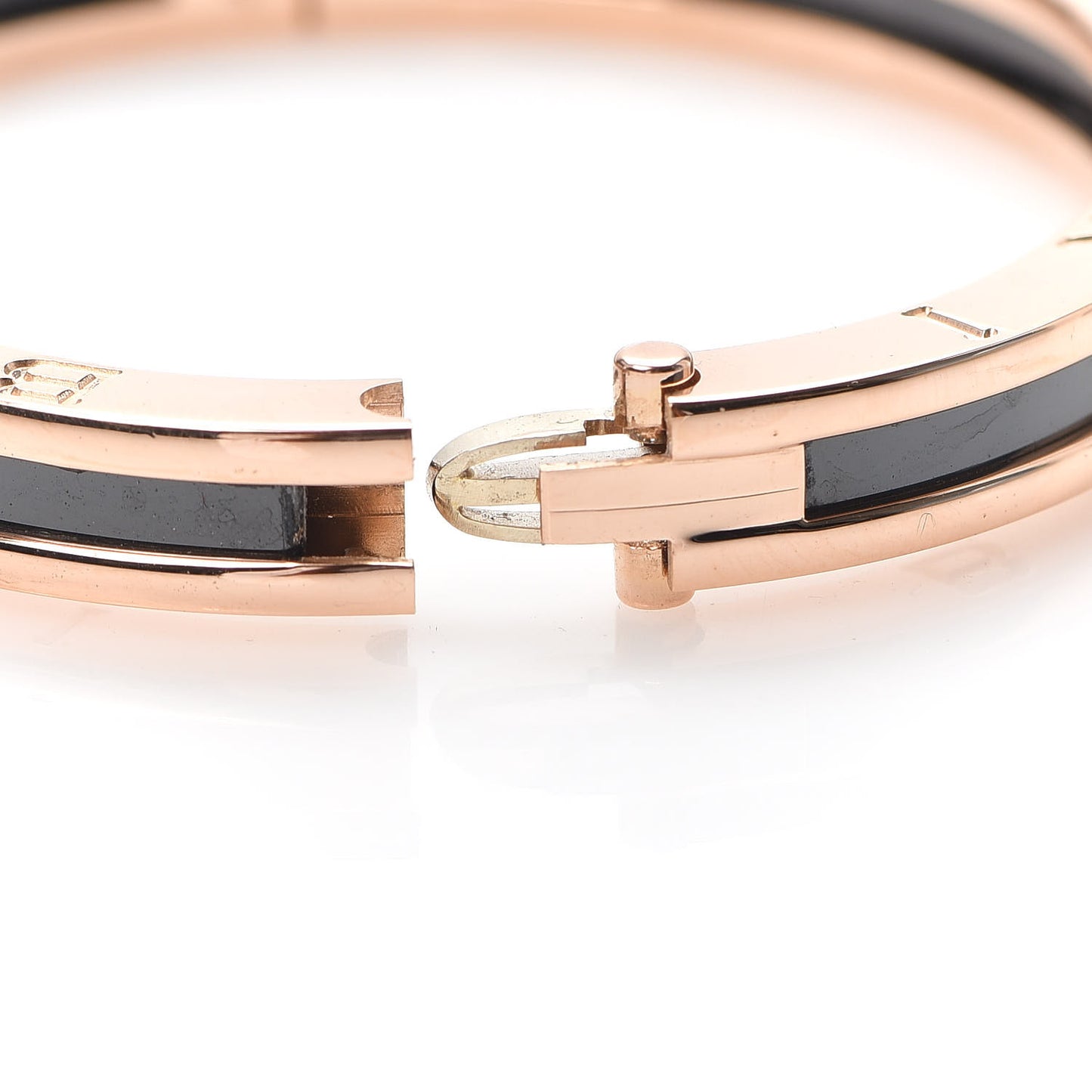 18K Rose Gold Black Ceramic B.Zero1 Bangle Bracelet