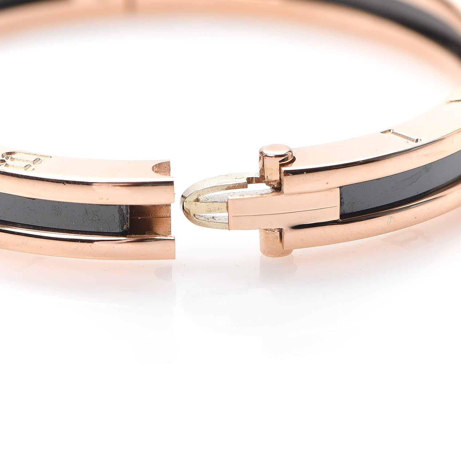 Bulgari 18K Rose Gold Black Ceramic B.Zero1 Bangle Bracelet 5 of 6