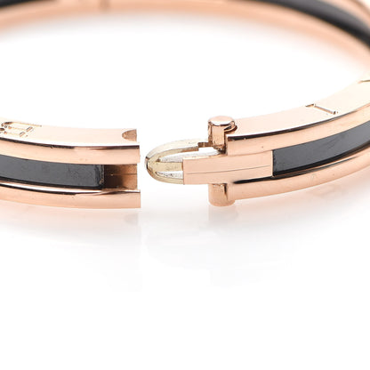 Bulgari 18K Rose Gold Black Ceramic B.Zero1 Bangle Bracelet 5 of 6