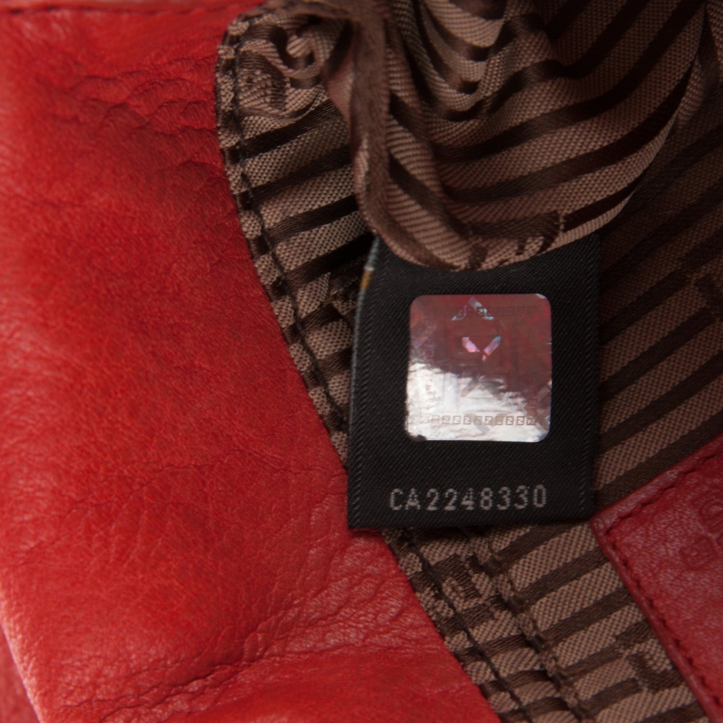 Vitello Flamingo Fendista Pouchette Crossbody Red