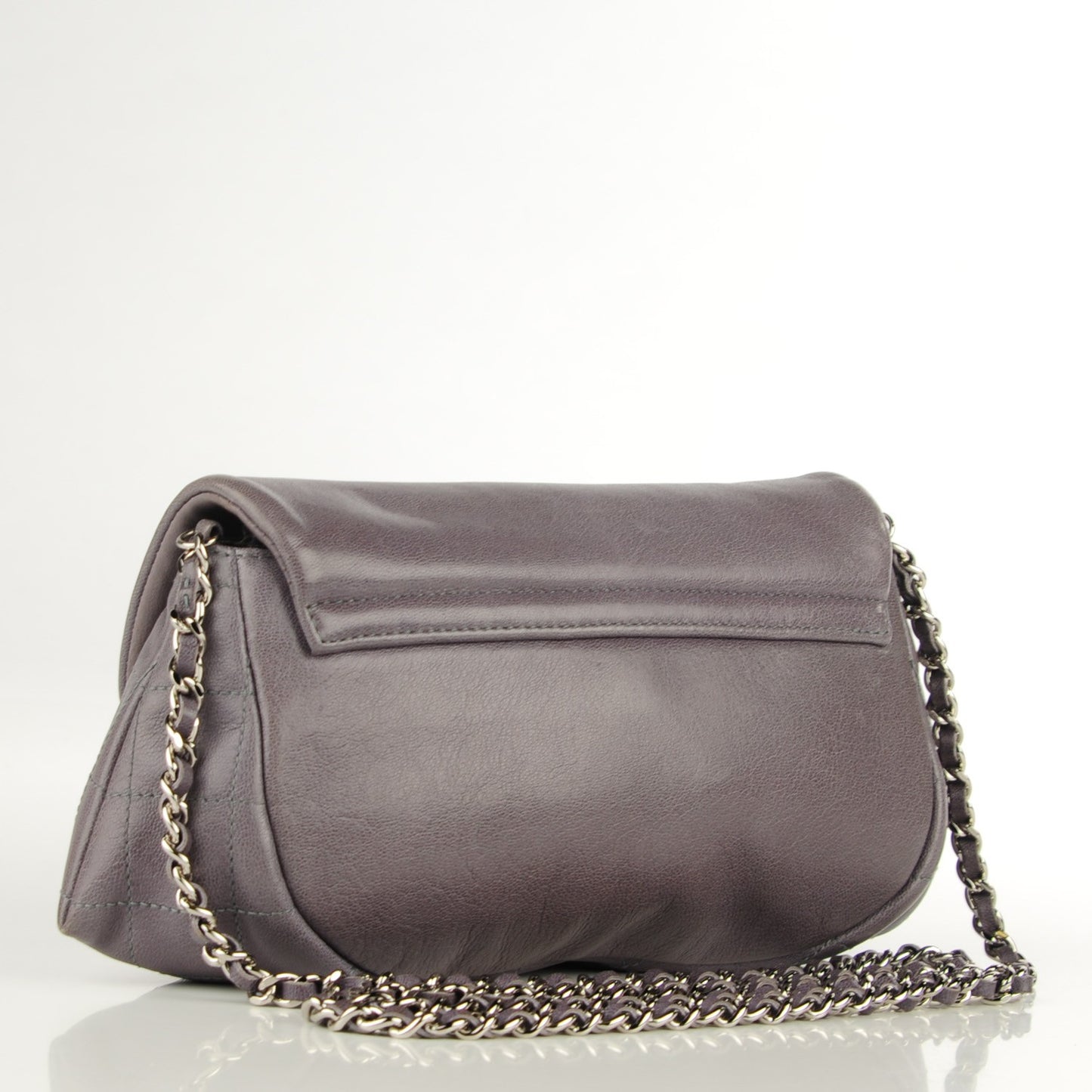 Lambskin Half Moon Wallet On Chain WOC Blue