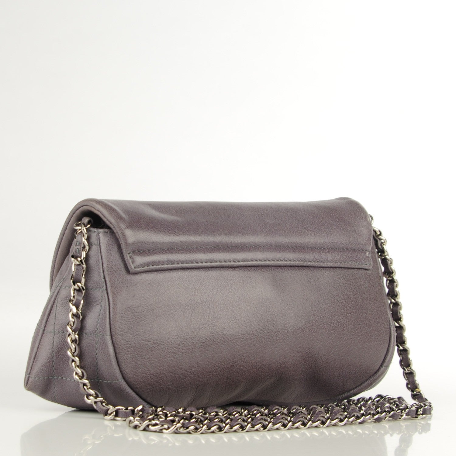Chanel Lambskin Half Moon Wallet On Chain WOC Blue 3 of 9