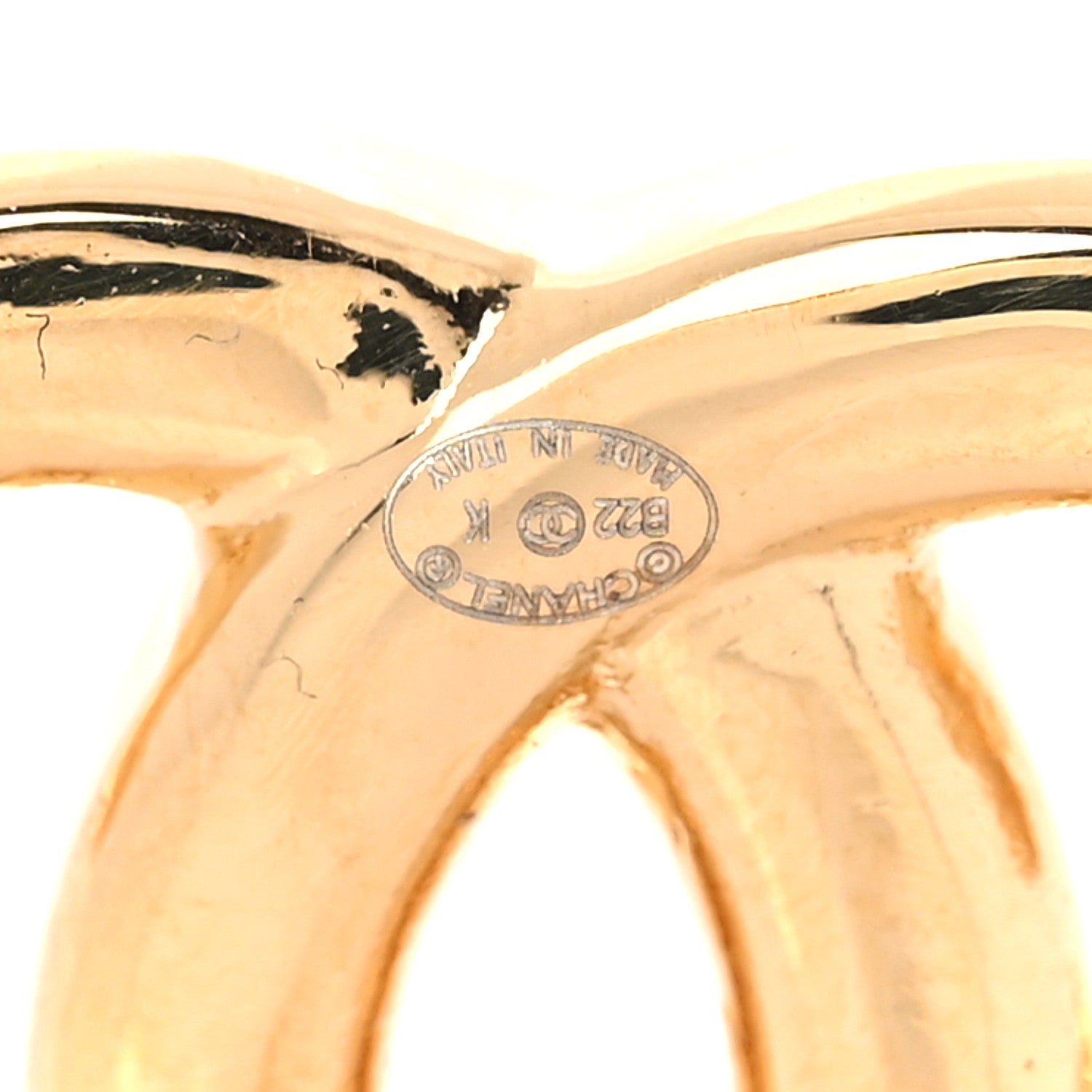 Chanel Crystal Wheat CC Earrings Gold 4 of 5