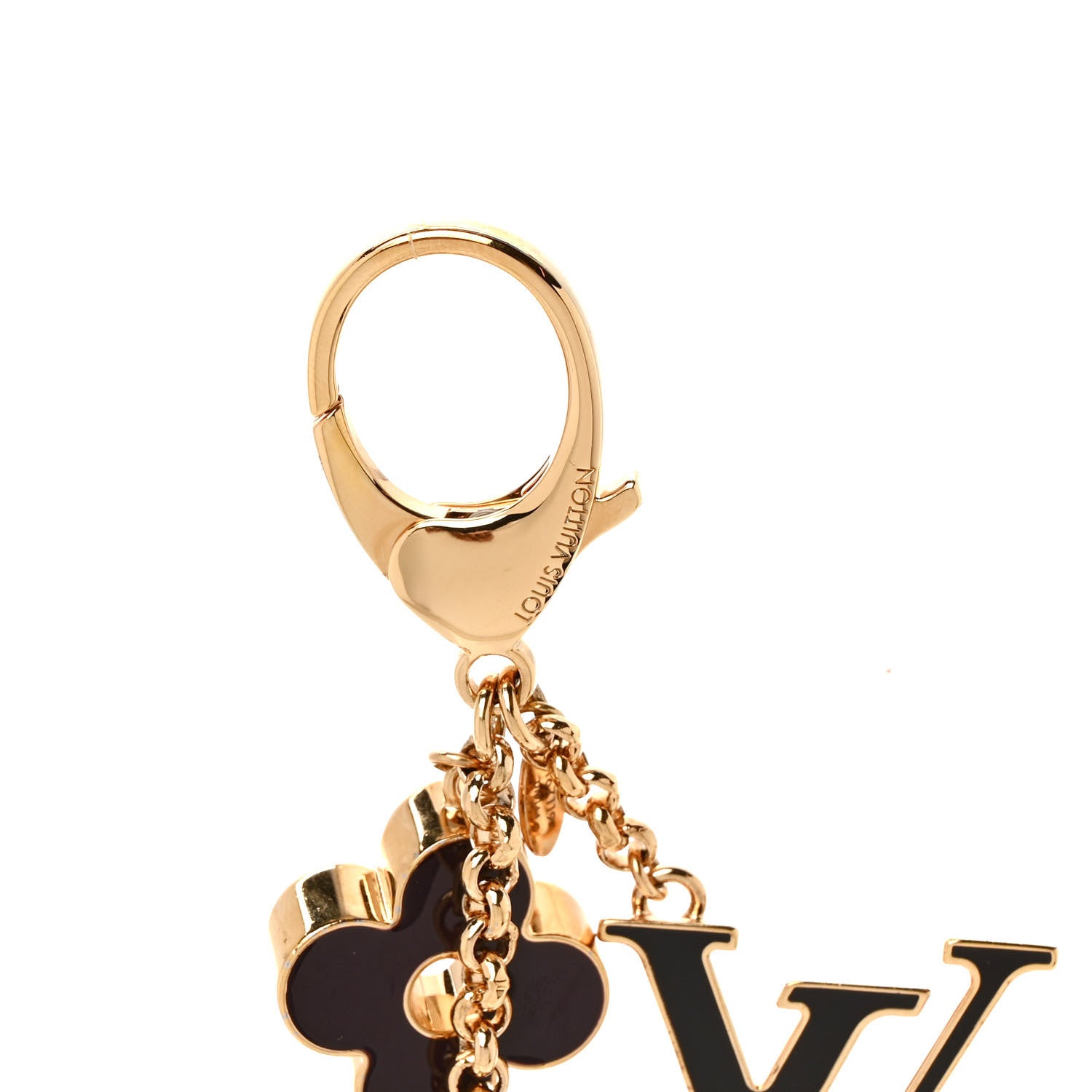 Louis Vuitton Metal Enamel Fleur De Monogram Bag Charm Dore 3 of 3