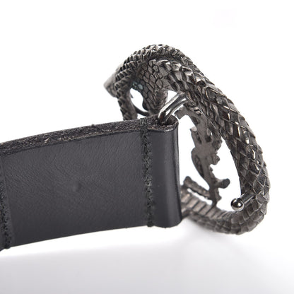 Saint Laurent Calfskin Monogram Serpent Belt 95 Black 8 of 9