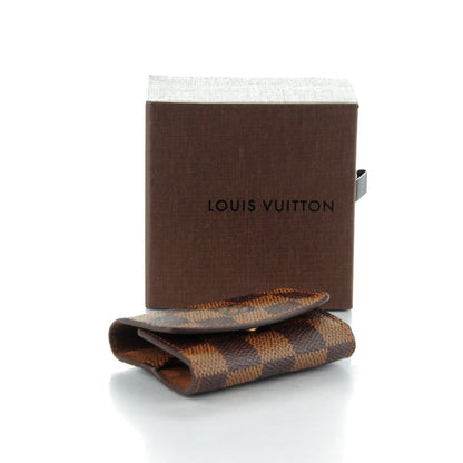 Louis Vuitton Silver Motif Cufflinks w Damier Ebene Case 6 of 8