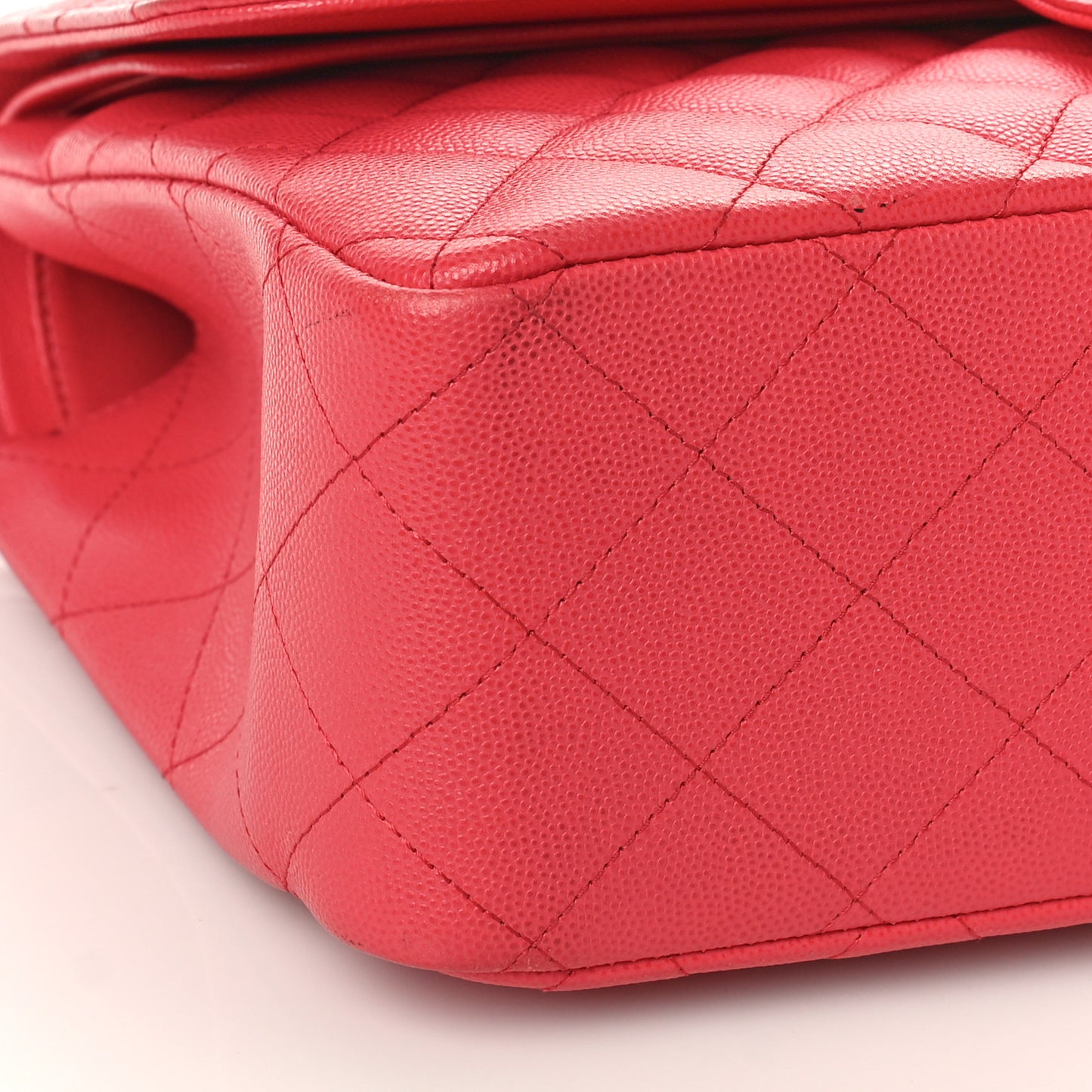 Caviar Quilted Jumbo Double Flap Dark Pink