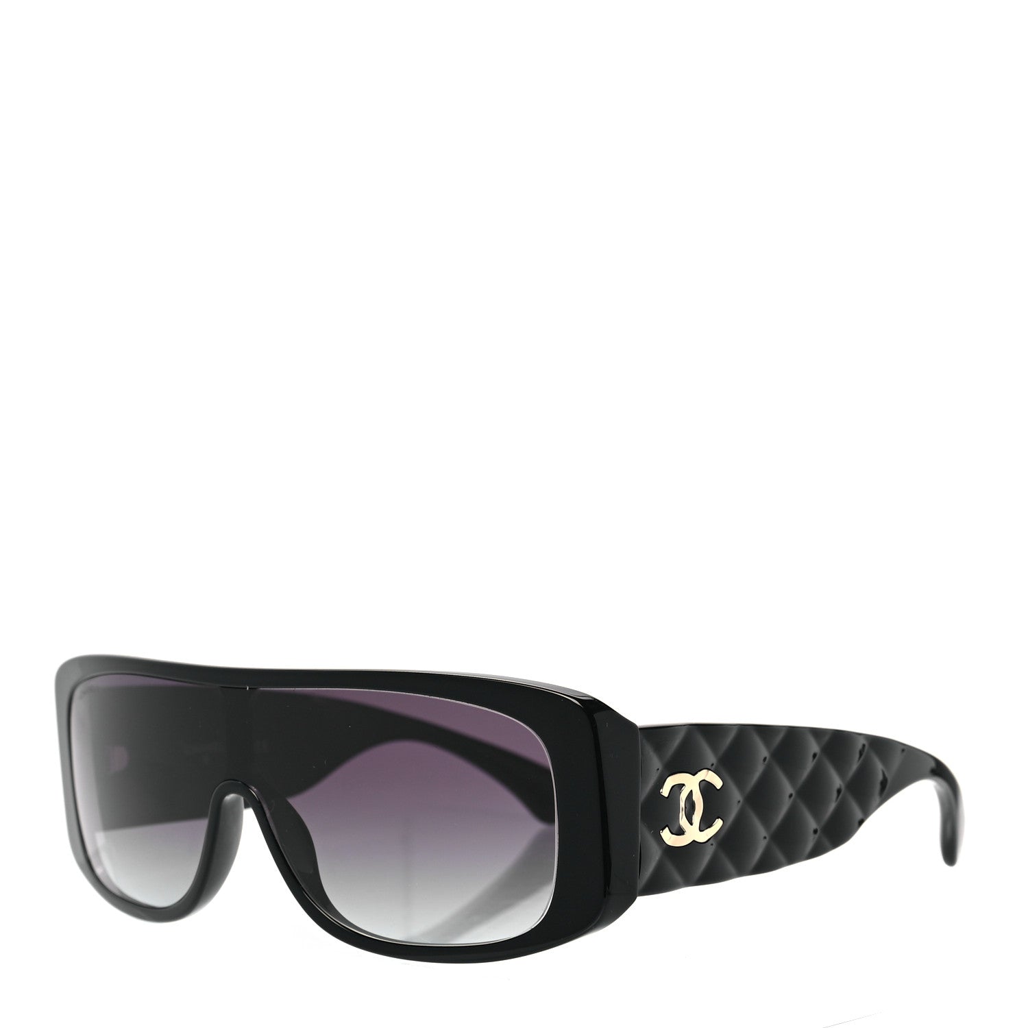 Chanel Acetate Shield Sunglasses 71466 Black 1 of 6